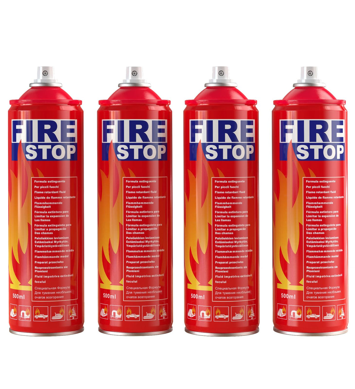 AmzBoom fire extinguisher 4-pack with mount brackets for quick home protection.