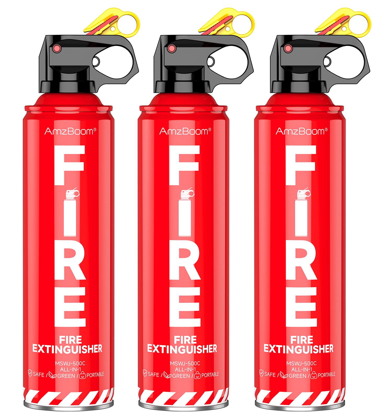 AmzBoom fire extinguisher for home kitchen use, enabling quick, residue-free safety.