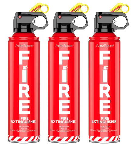 AmzBoom fire extinguisher for home kitchen use, enabling quick, residue-free safety.