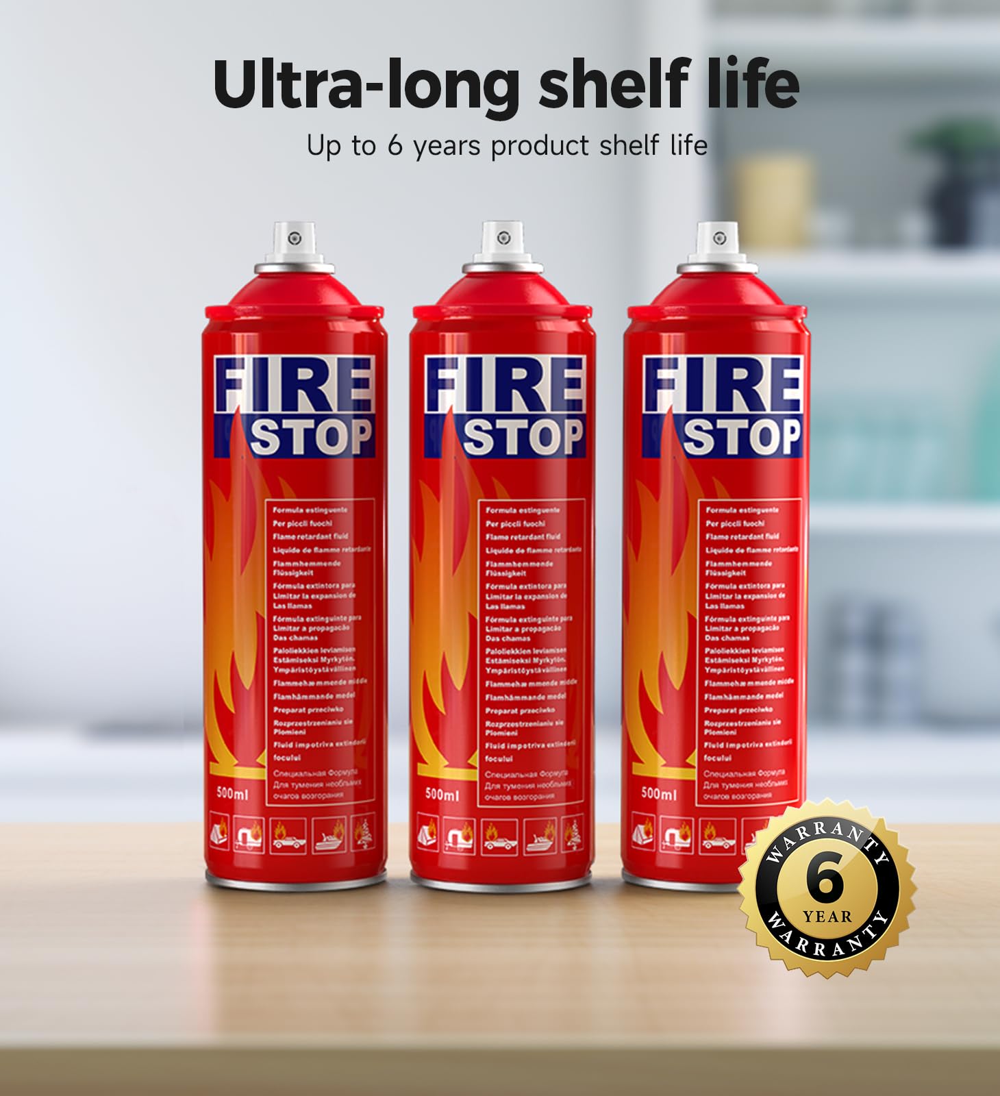 AmzBoom extinguisher is safe indoors or outdoors with no residue