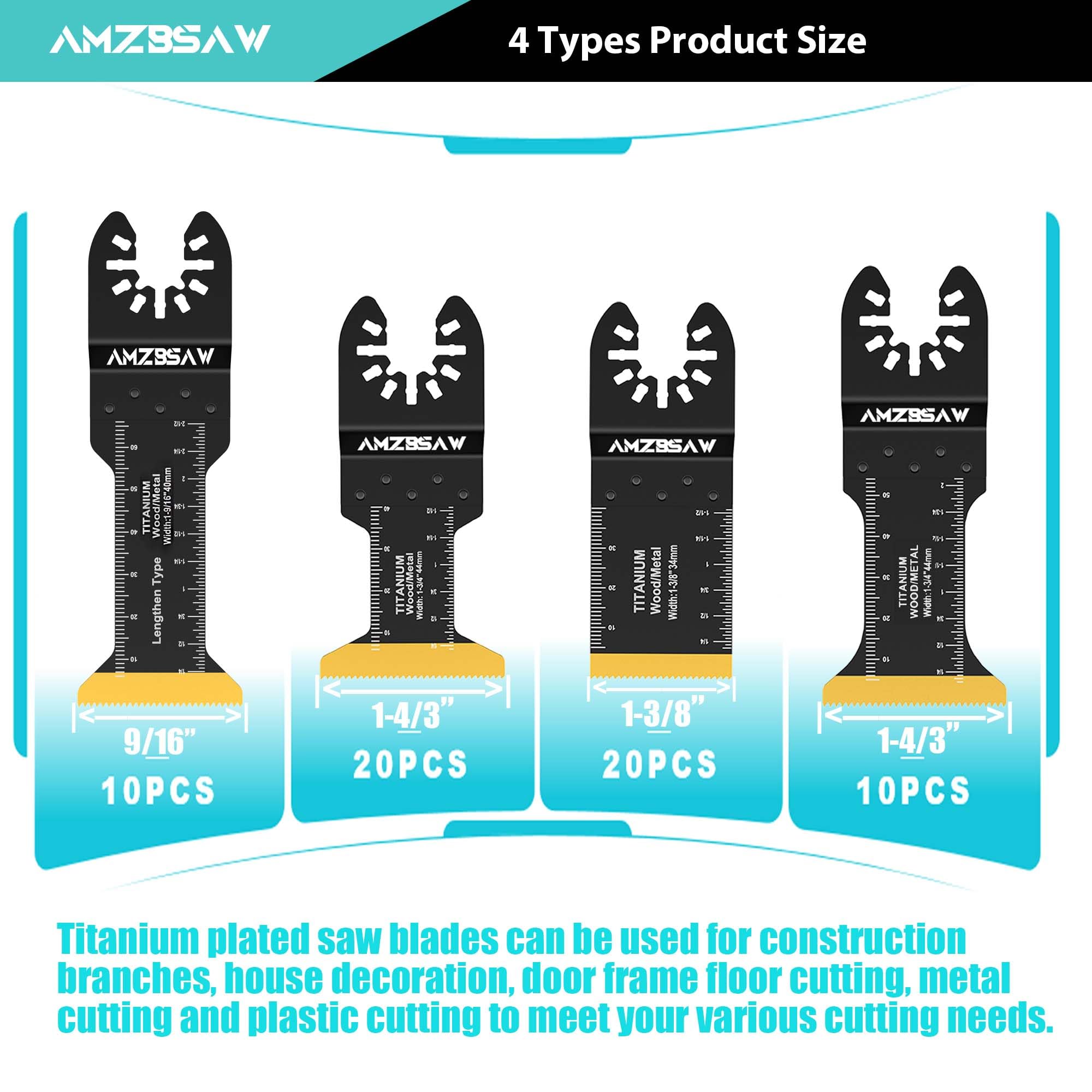 AMZBSAW four blade types enable handling metal, wood, plastic, and hard materials