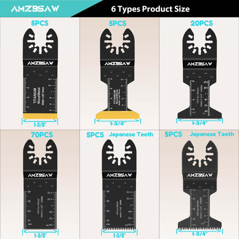 AMZBSAW titanium blades with Japanese tooth for fast, jam-resistant cutting.