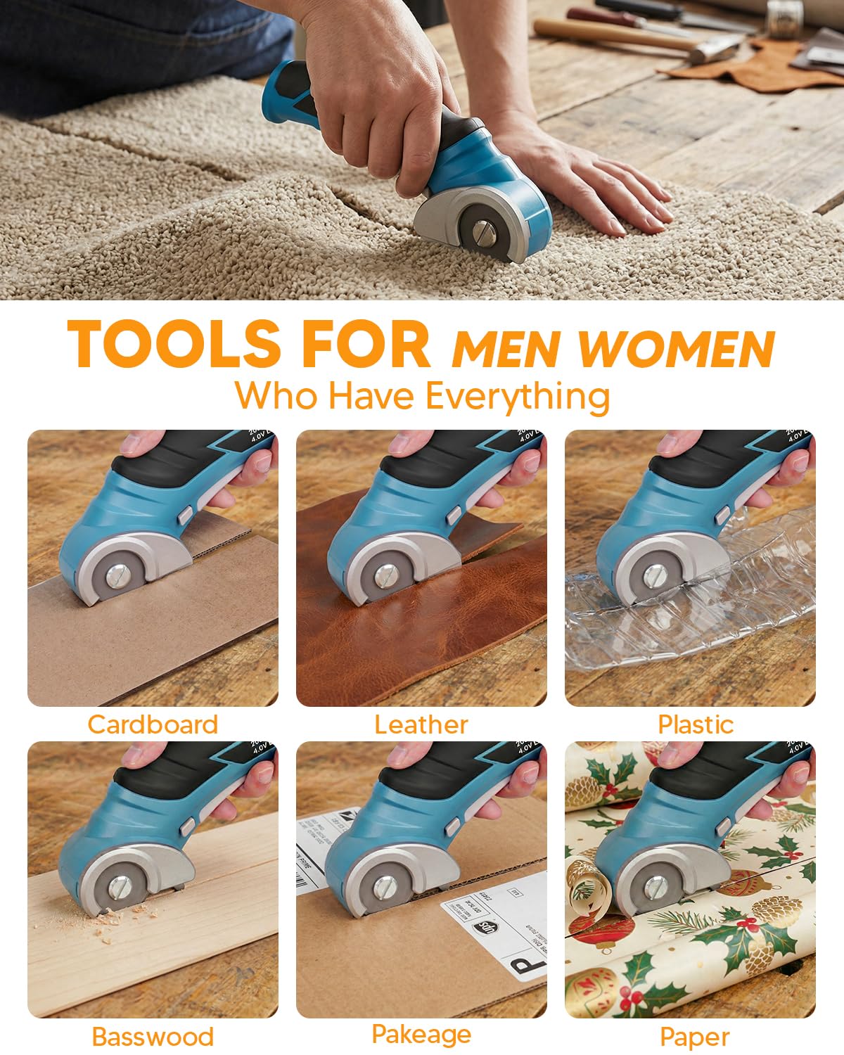 AMZBUY self-sharpening blade stays sharp for repeated use on heavy materials