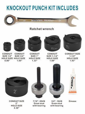 AMZCNC conduit hole punch 1 in dies supports quick burr-free conduit installations