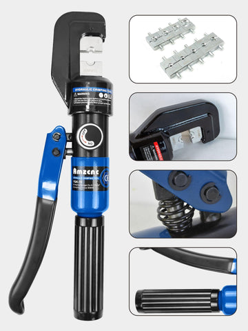 AMZCNC crimp tool in use in a narrow space