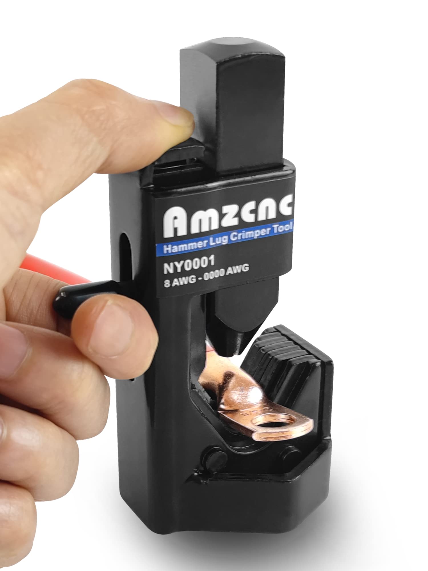 AMZCNC hammer lug crimper tool ready-assembly for fast, secure battery cable crimps.