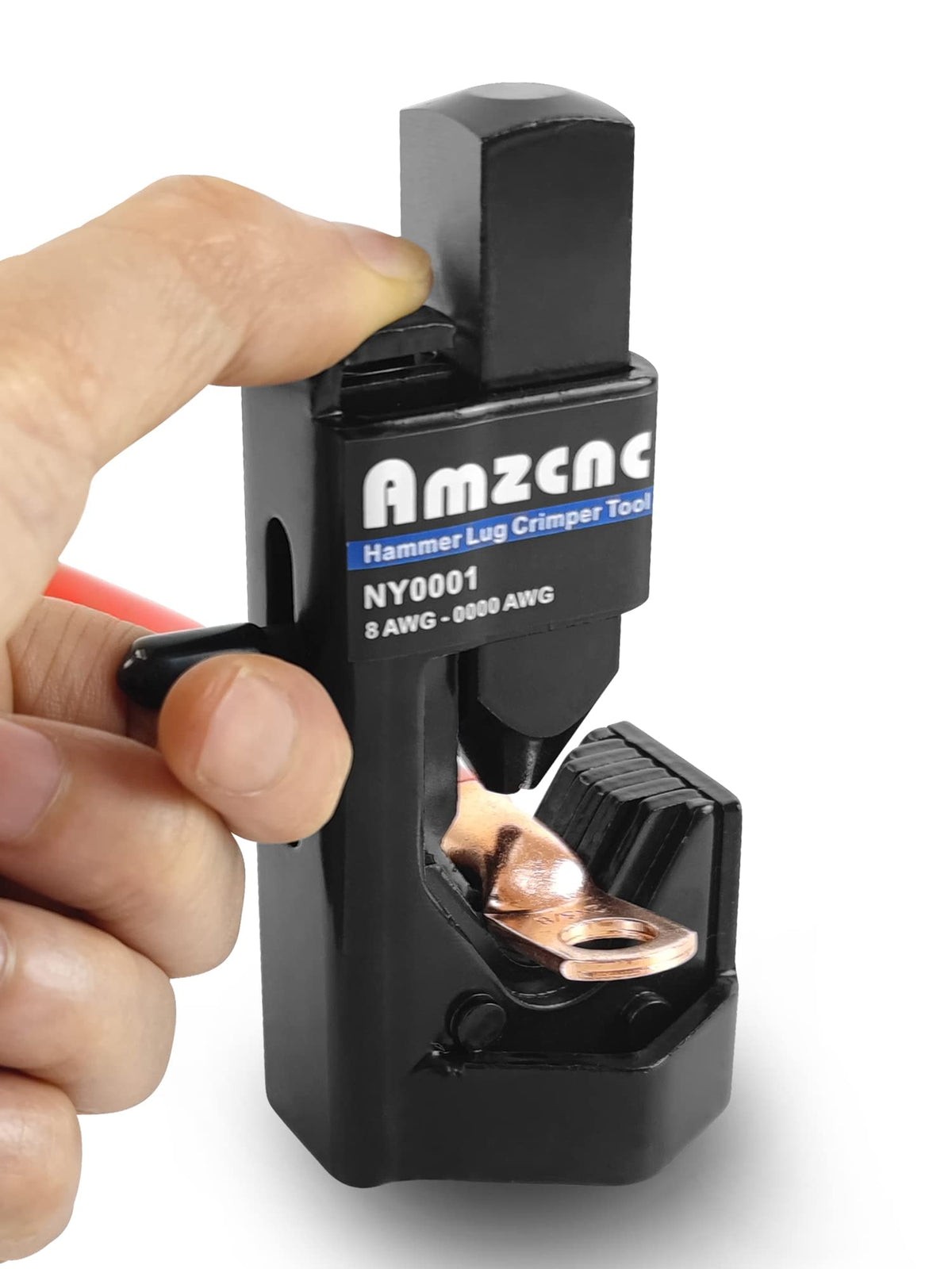 AMZCNC hammer lug crimper tool ready-assembly for fast, secure battery cable crimps.