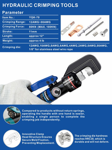 AMZCNC hydraulic crimp dies for 12-2/0 AWG applications