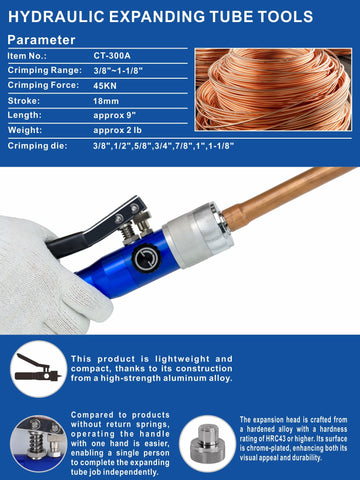 AMZCNC seven expander heads enable precise copper pipe sizing