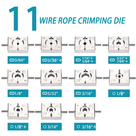 AMZCNC swaging dies set offers precise fits for many rope sizes