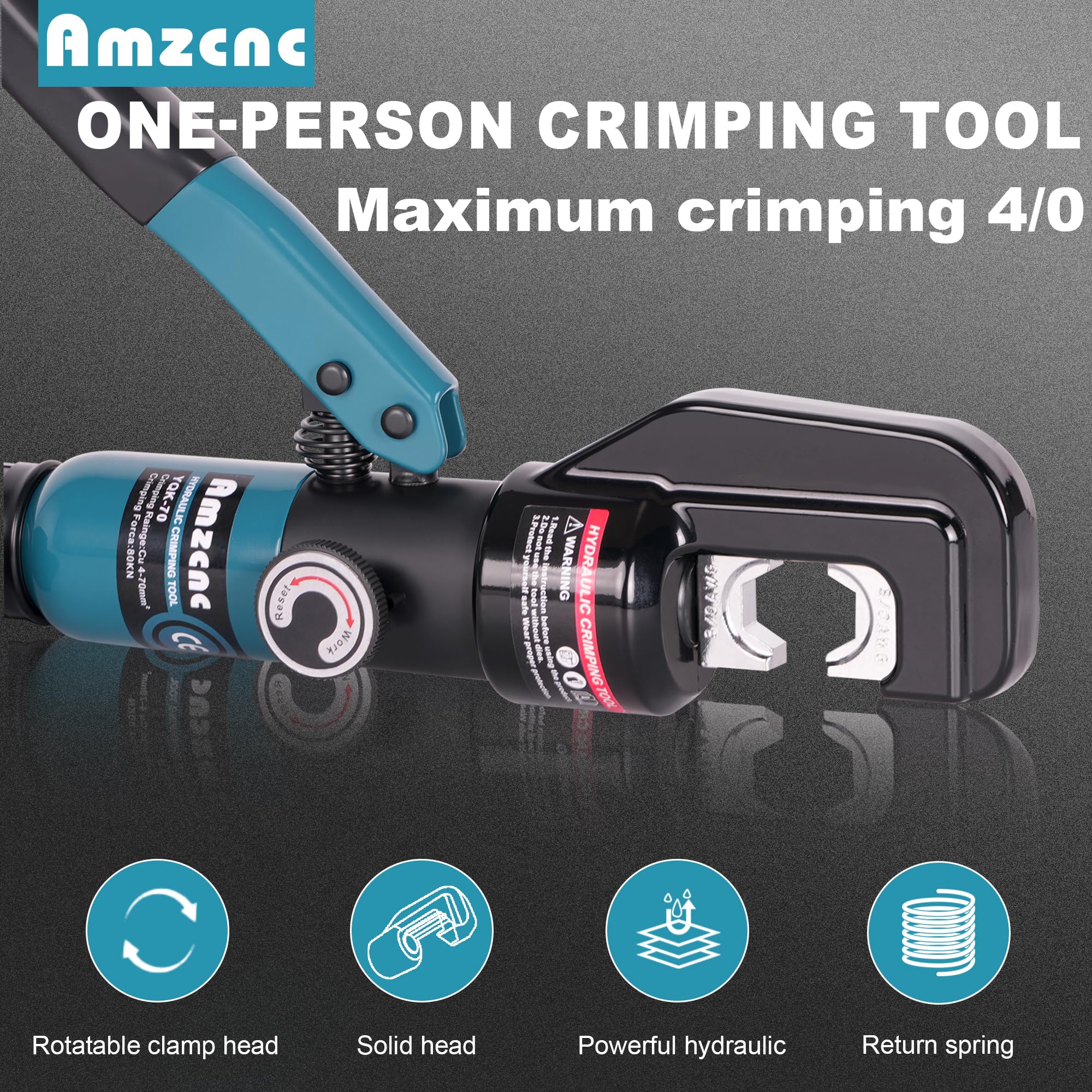 AMZCNC YQK-0000 crimping battery cable for robust electrical connections.