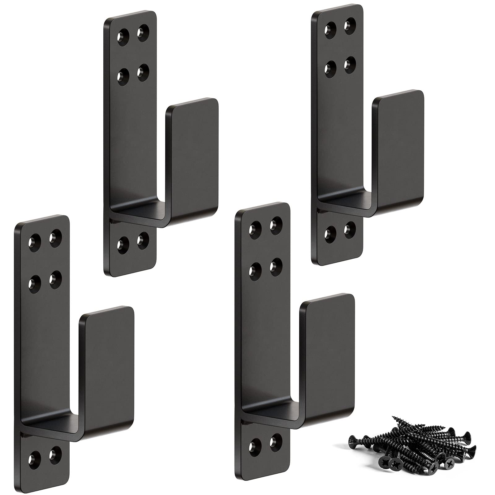 AMZFINE 2x4 door barricade brackets metal side view shows sturdy construction.