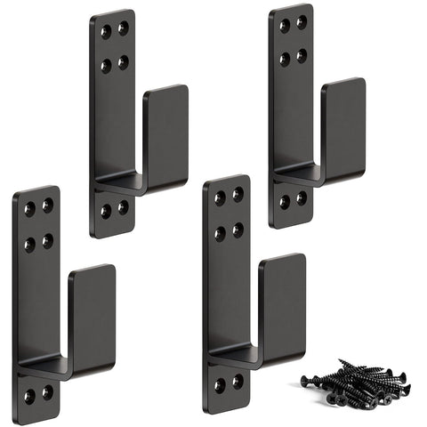 AMZFINE 2x4 door barricade brackets metal side view shows sturdy construction.