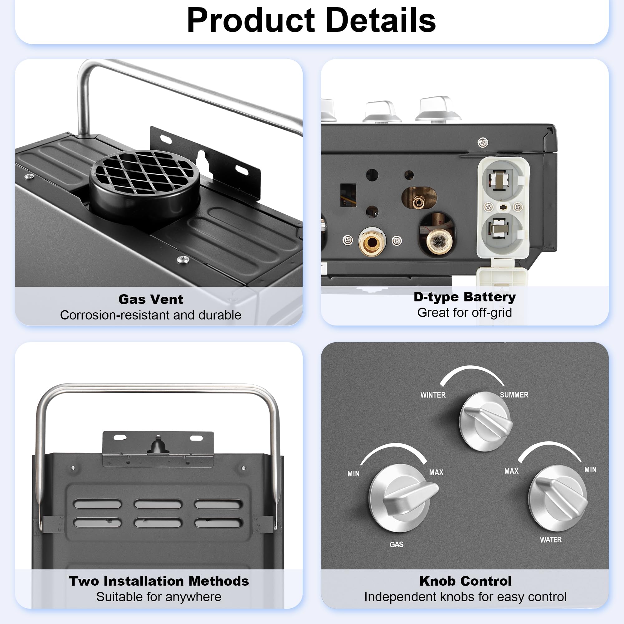 Amzgachfktch includes gas regulator, hoses, and hardware for quick setup.