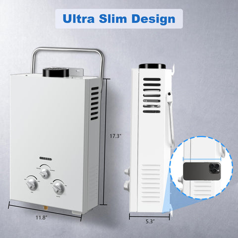 Amzgachfktch instant hot water 1.58 GPM enables on-demand warmth during outdoor activities.