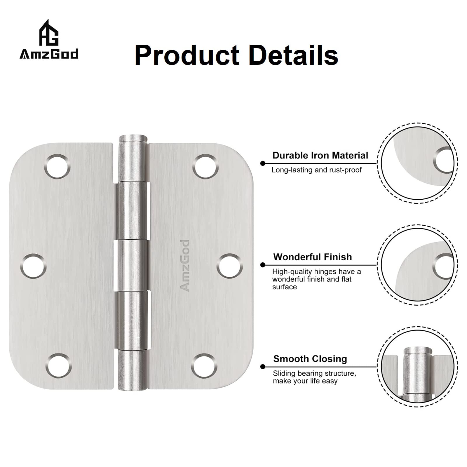 AmzGod hinge mounted on a door demonstrates versatile interior use.