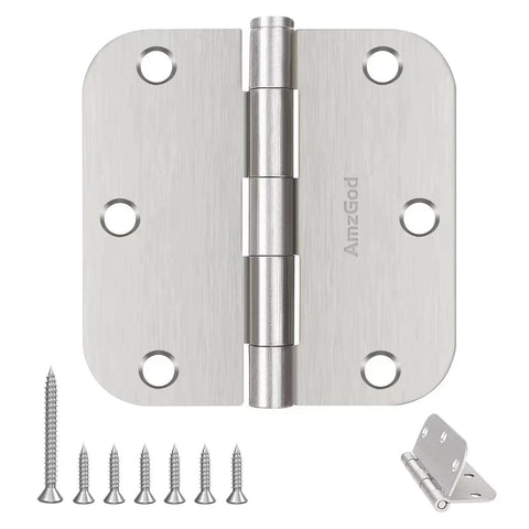 AmzGod brushed nickel door hinges close-up highlighting durable finish for interior doors.