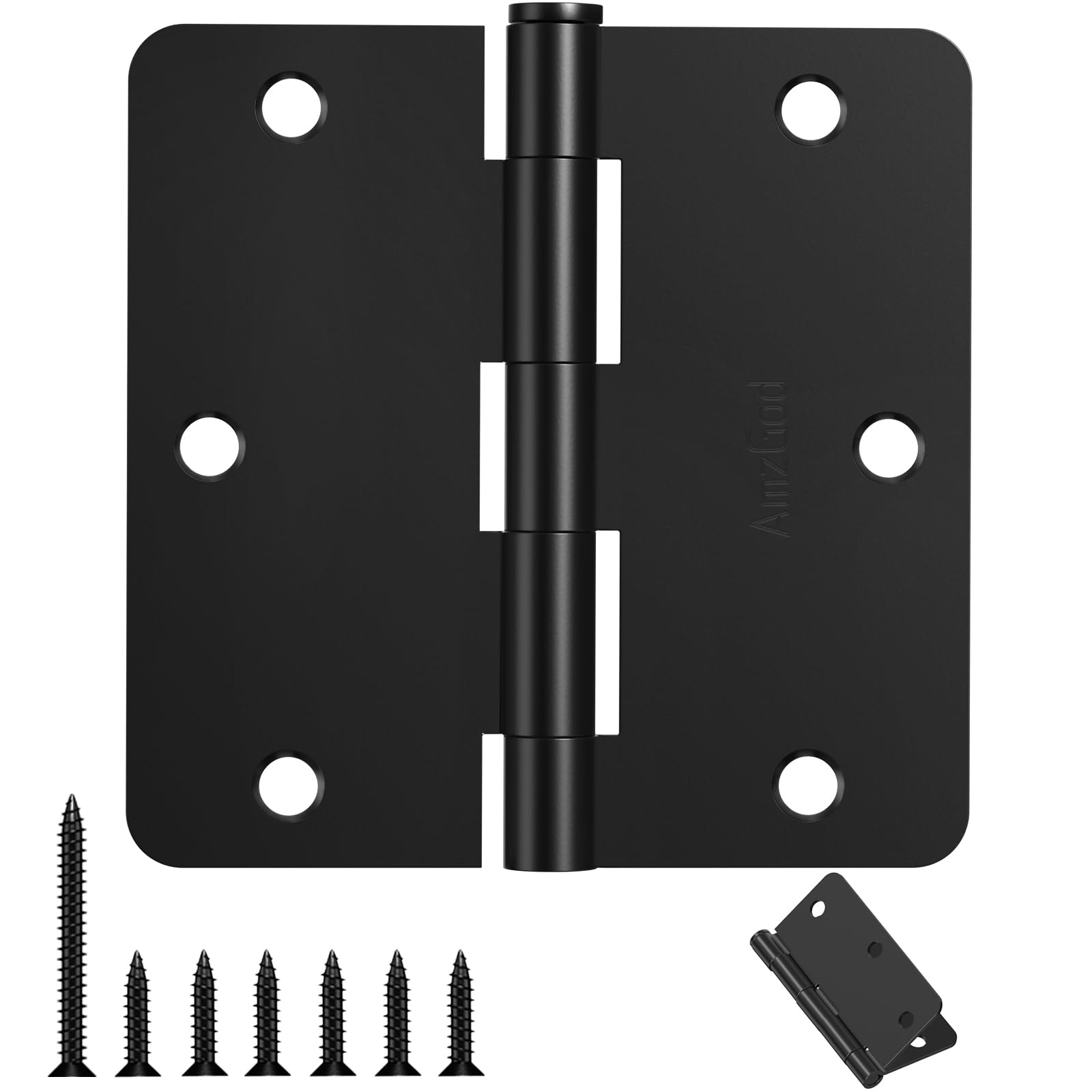 AmzGod matte black door hinges with 18-pack for durable interior doors.