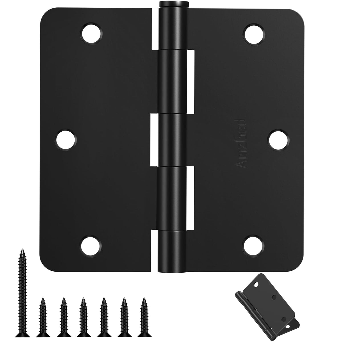 AmzGod matte black door hinges with 18-pack for durable interior doors.