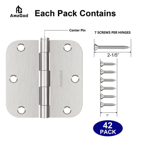 AmzGod door hinges pack-42 with screws to simplify on-site installation.