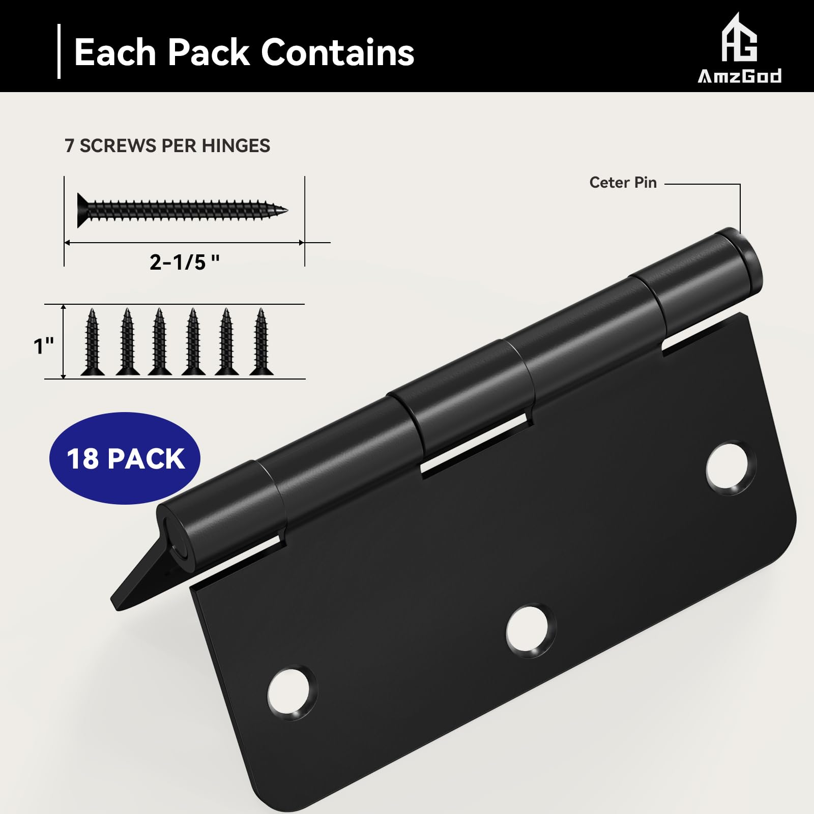 AmzGod solid iron hinges deliver sturdy daily performance.