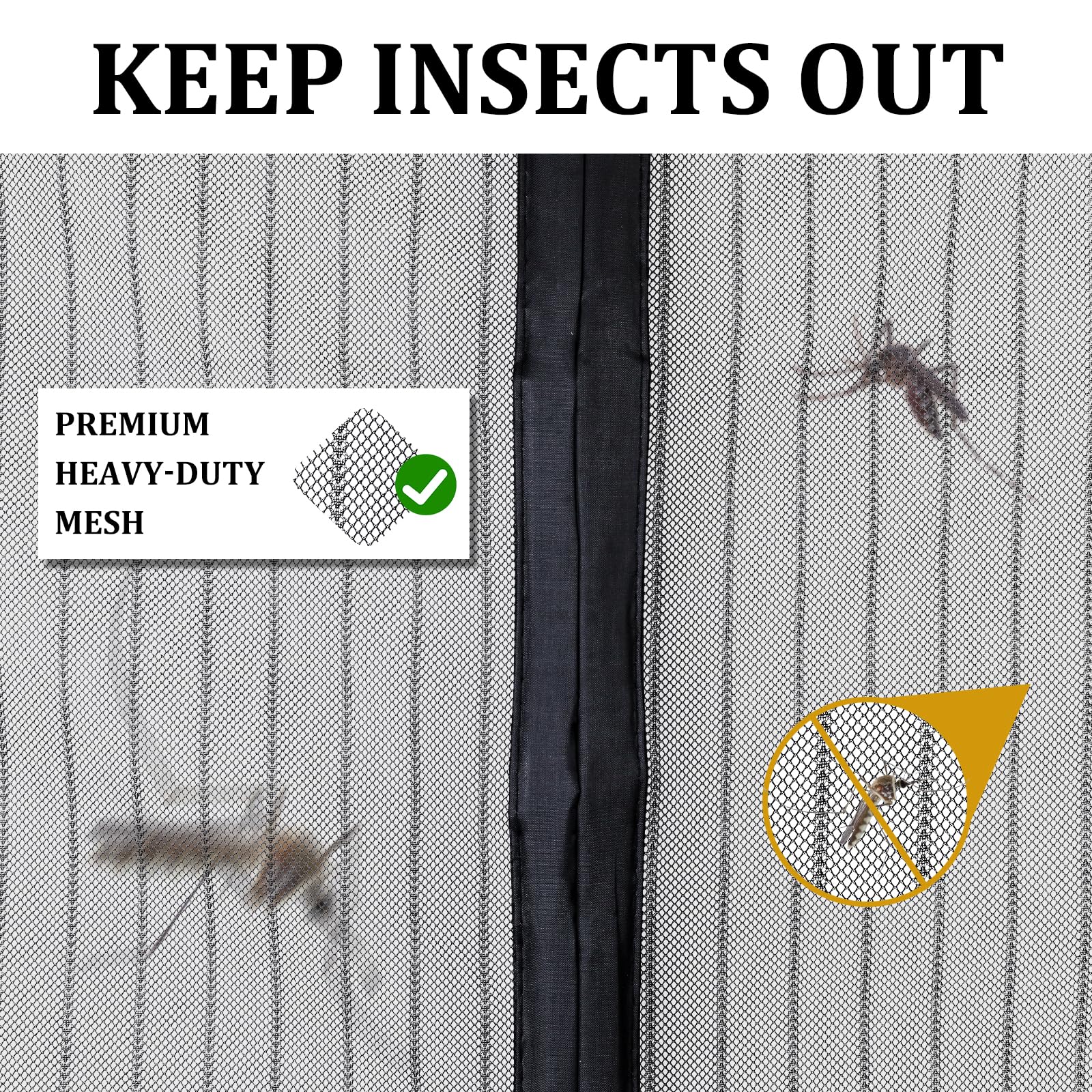 Amzjjle magnetic screen door demonstrating pet and kid friendly passage