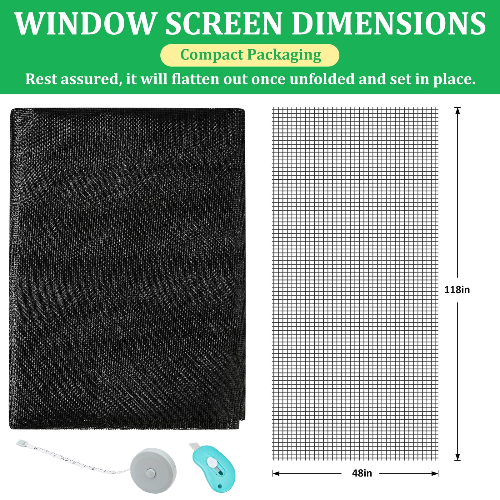 Amzjjle window-screen repair kit ruler helps accurate alignment during installs.