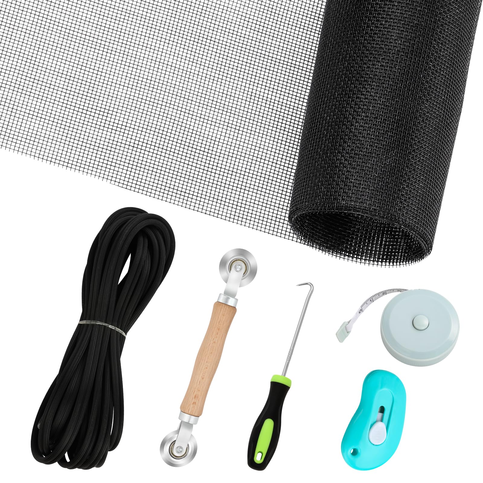 Amzjjle Windows Screen Replacement Kit packaging shows complete DIY repair solution for homeowners.