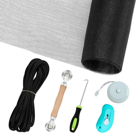 Amzjjle Windows Screen Replacement Kit packaging shows complete DIY repair solution for homeowners.
