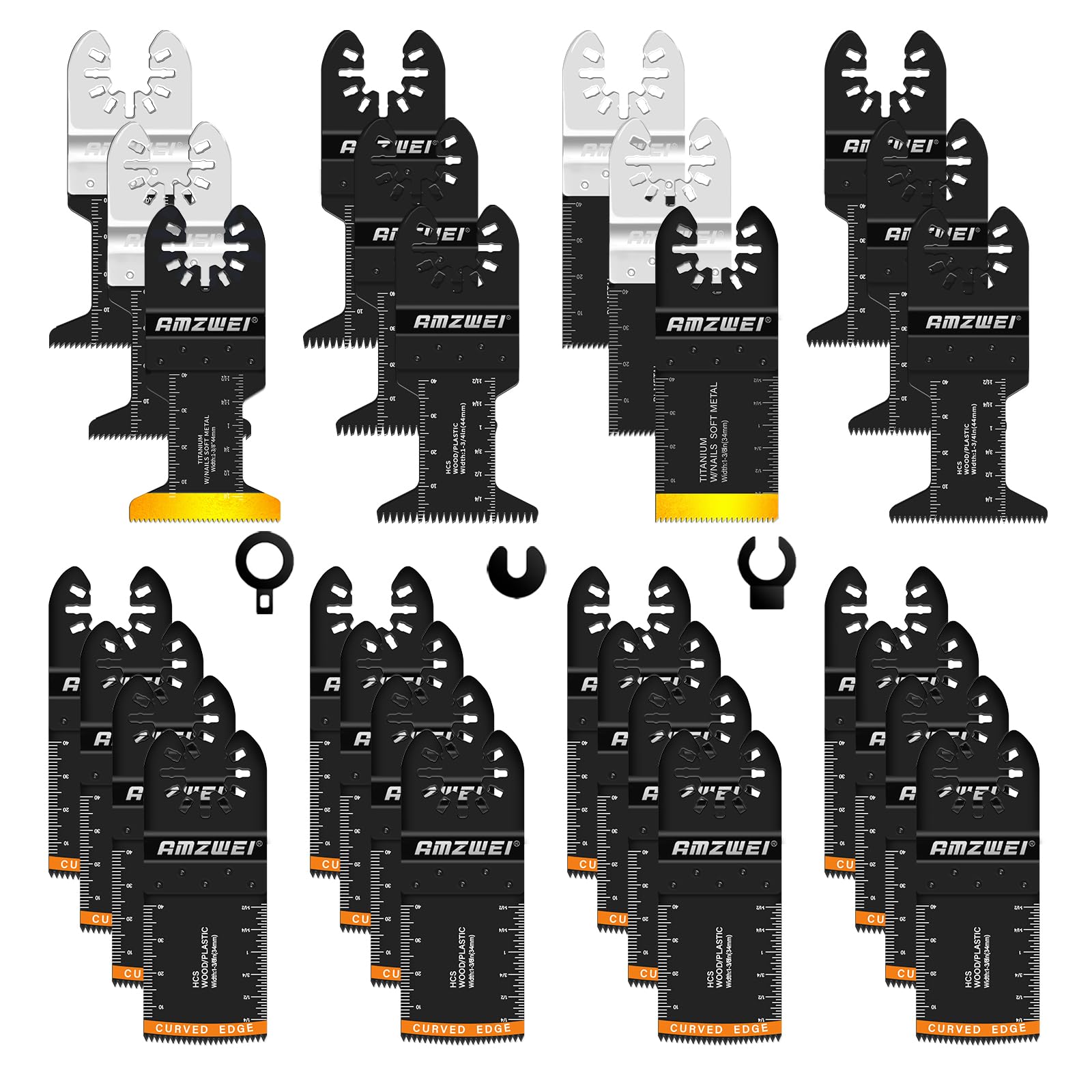 AMZWEI 28PCS oscillating blades set for versatile remodeling tasks.