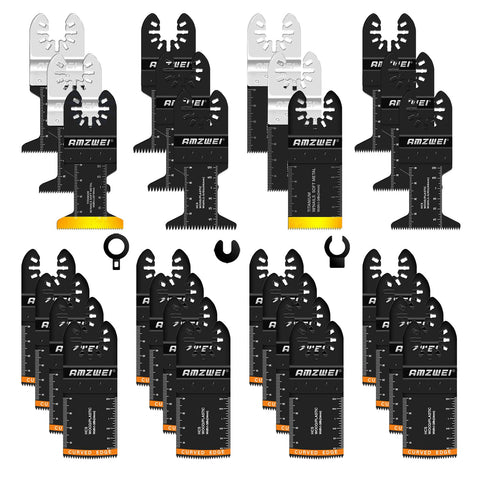 AMZWEI 28PCS oscillating blades set for versatile remodeling tasks.