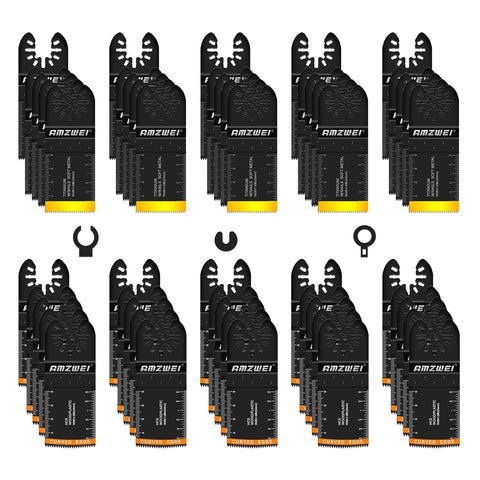 AMZWEI 50PCS blade set packaging showing variety for versatile projects