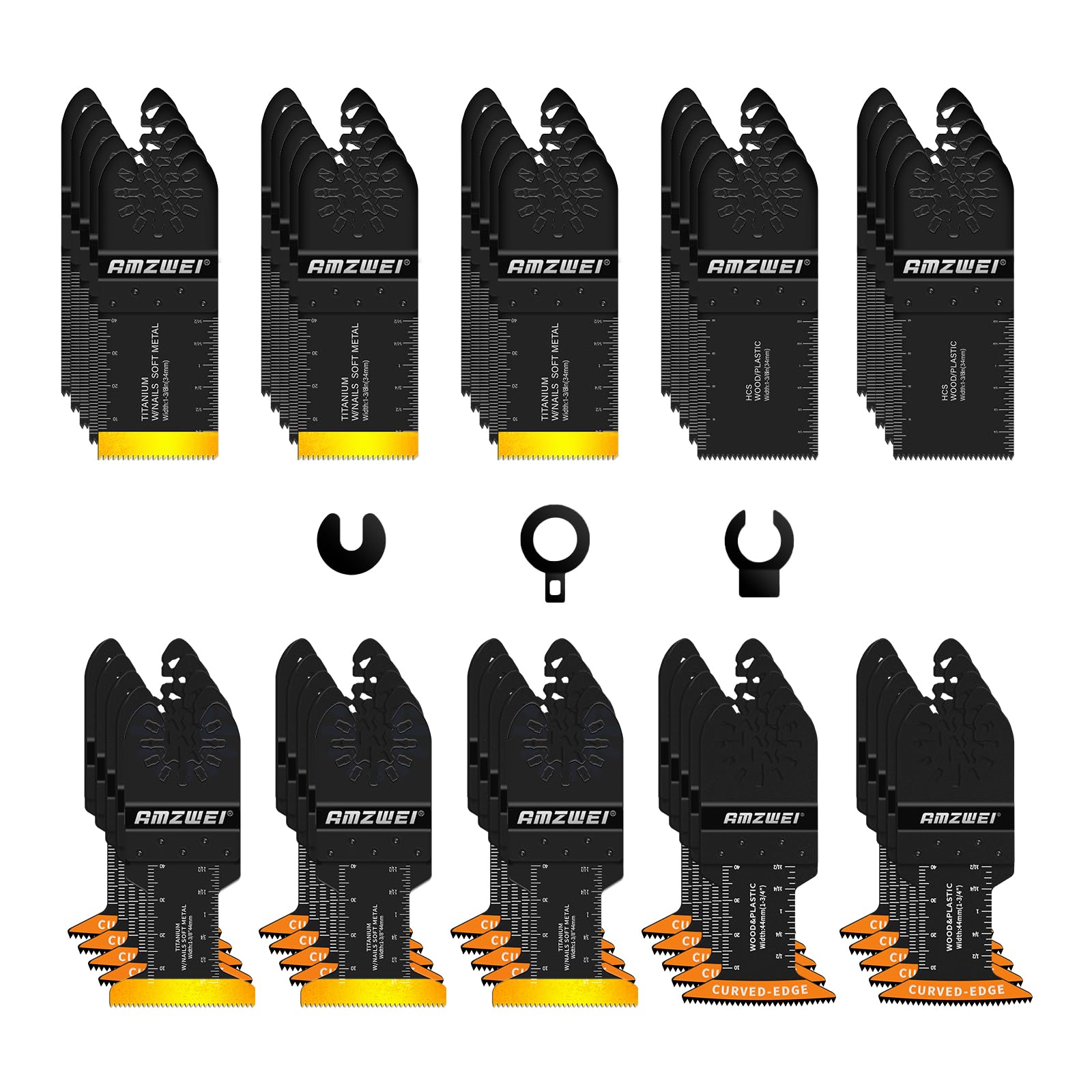 AMZWEI 50Pcs titanium blades set for versatile cutting tasks