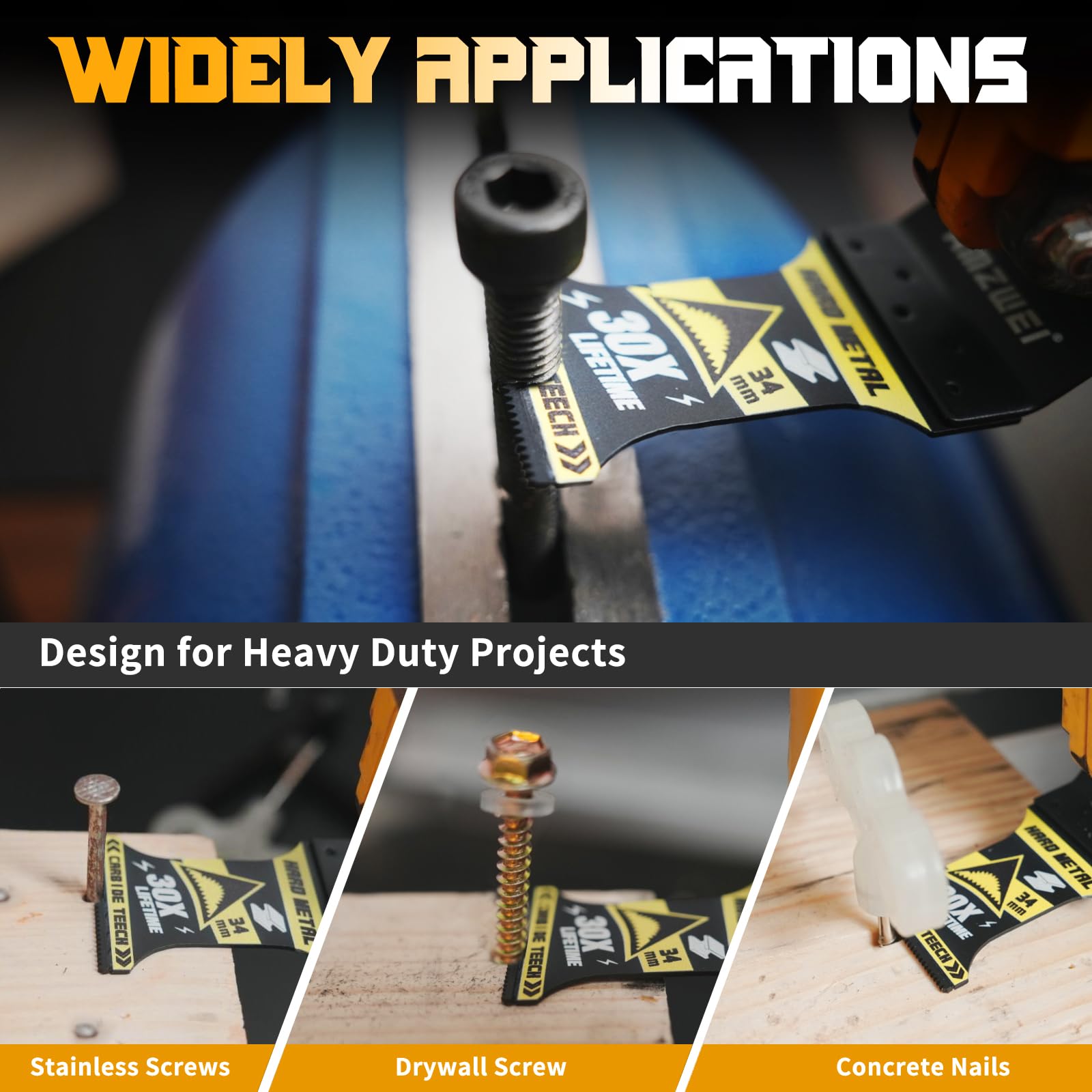 AMZWEI blades demolishing bolts and nails quickly