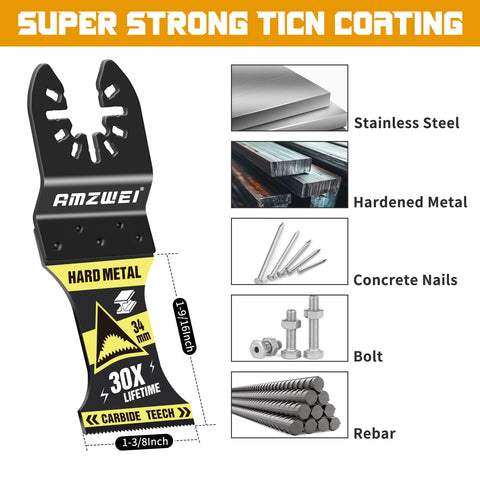 AMZWEI blade cutting through hardened steel