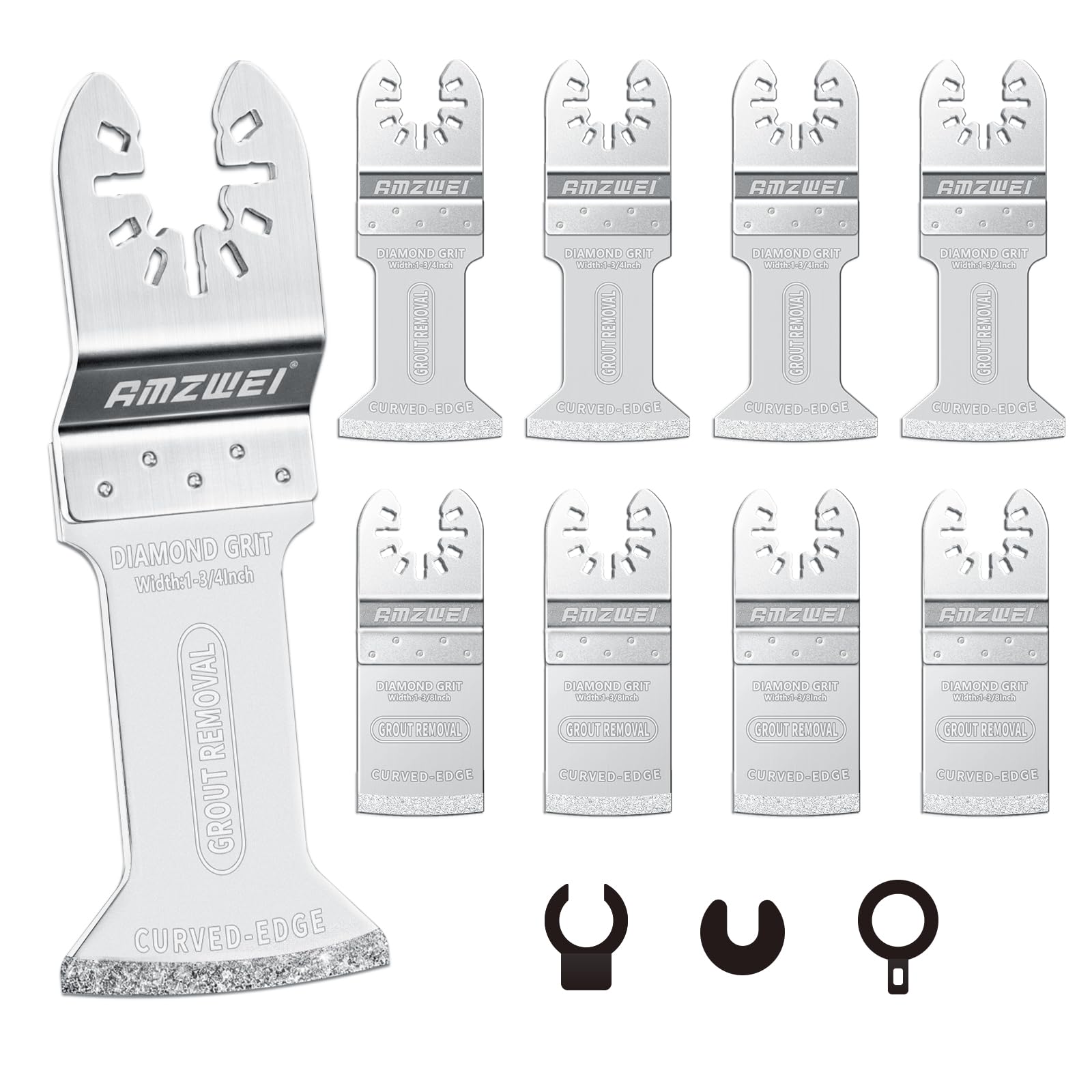 AMZWEI 8pc diamond blade set for versatile grout and tile work, highlighting overall kit benefits.