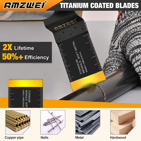 AMZWEI high-carbon steel blades closeup for long-lasting performance