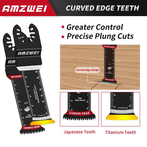 AMZWEI Japanese teeth curved-edge blade for stable, fast cuts