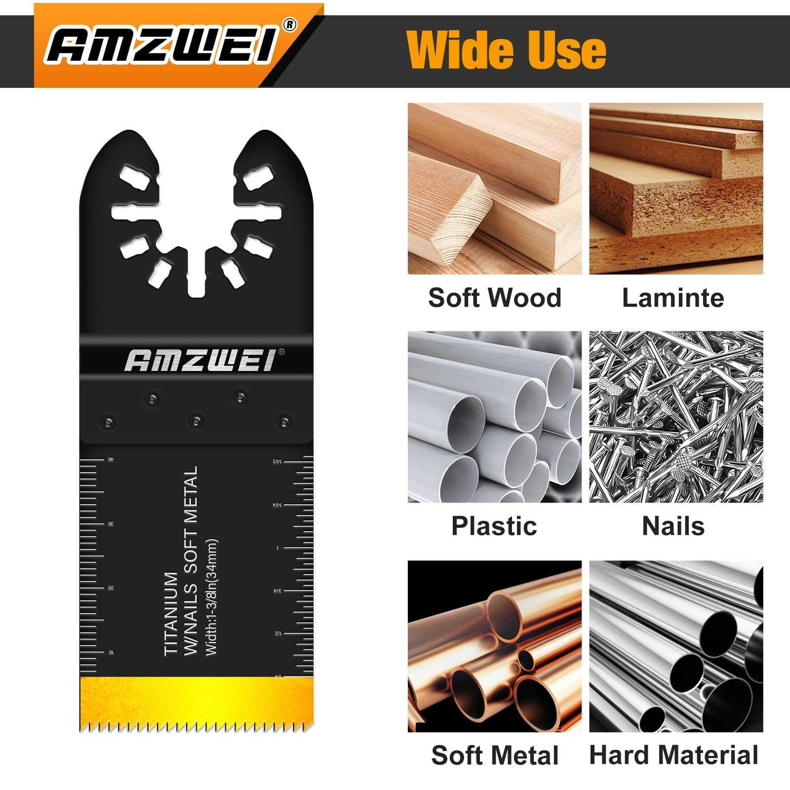 AMZWEI soft-metal titanium blades deliver clean soft metal cuts.