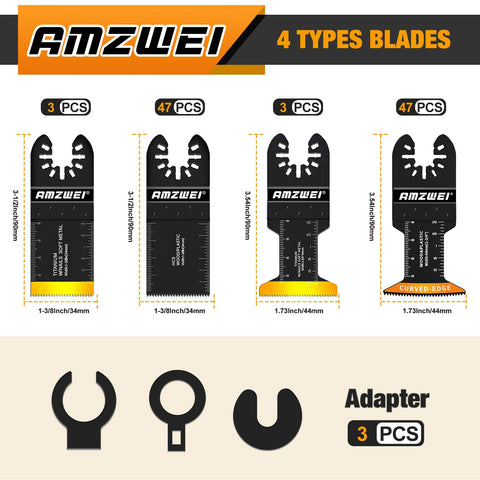 AMZWEI titanium blades deliver extra durability for tough materials.