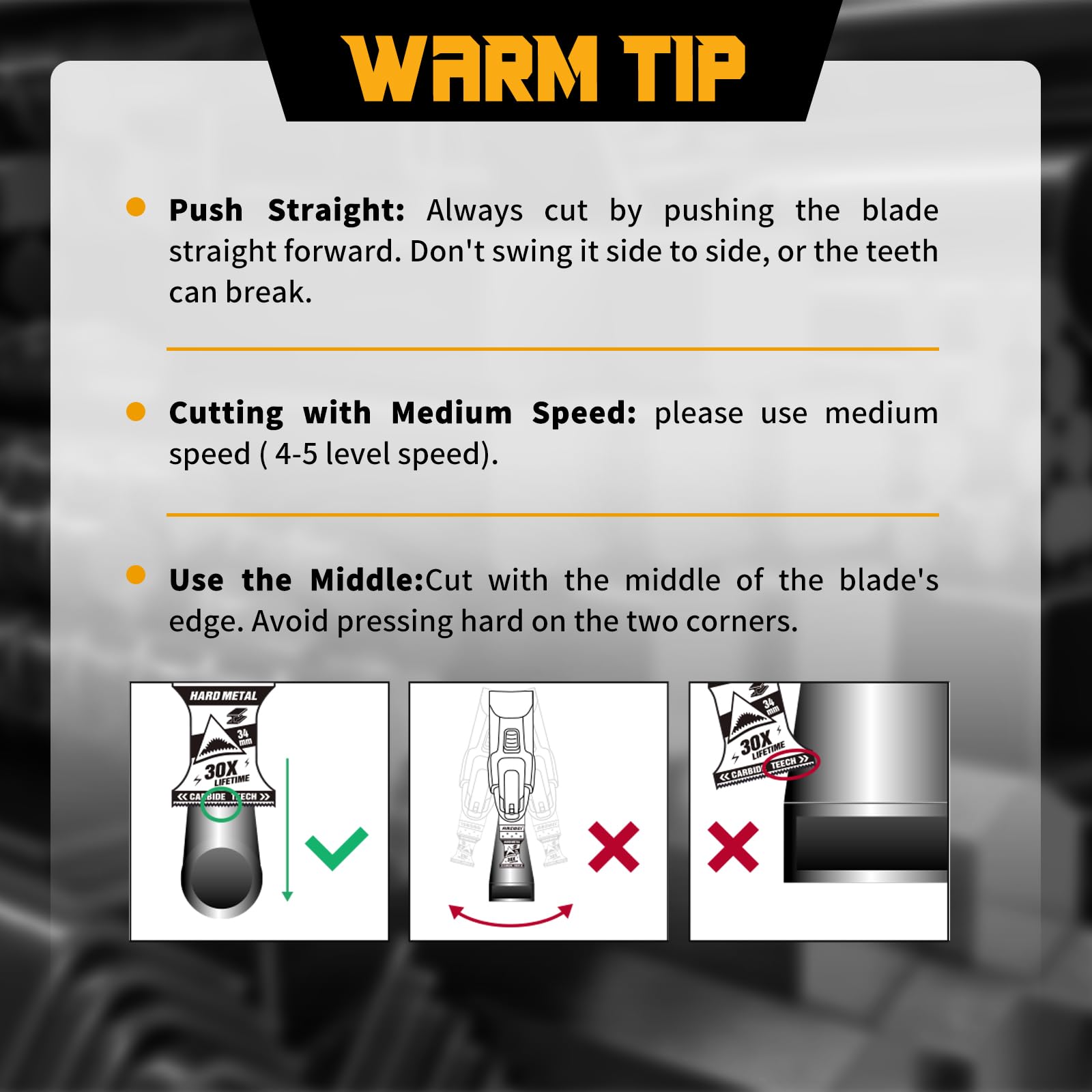 AMZWEI warm tips for carbide blade use