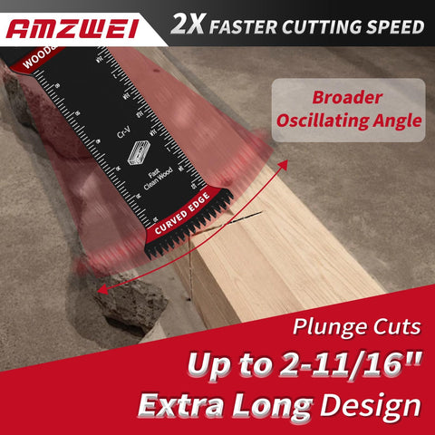 AMZWEI universal-interface blade compatible with most oscillating tools