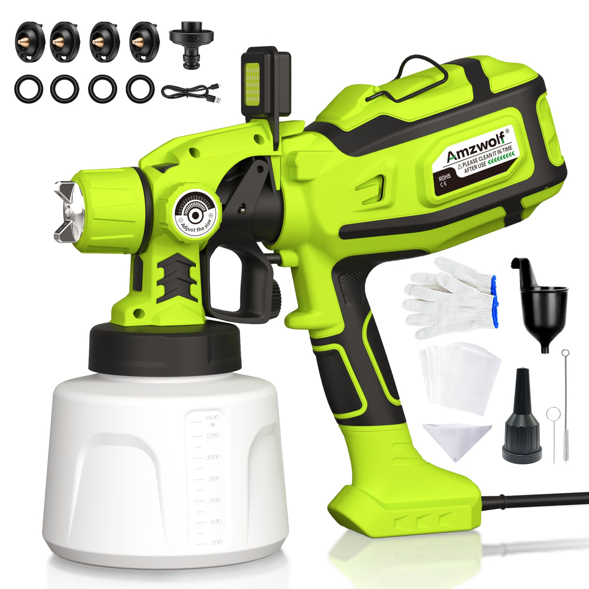 Amzwolf paint sprayer detachable container enabling extended spraying sessions
