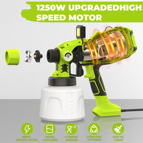 Amzwolf paint sprayer five nozzles for precise and broad coverage