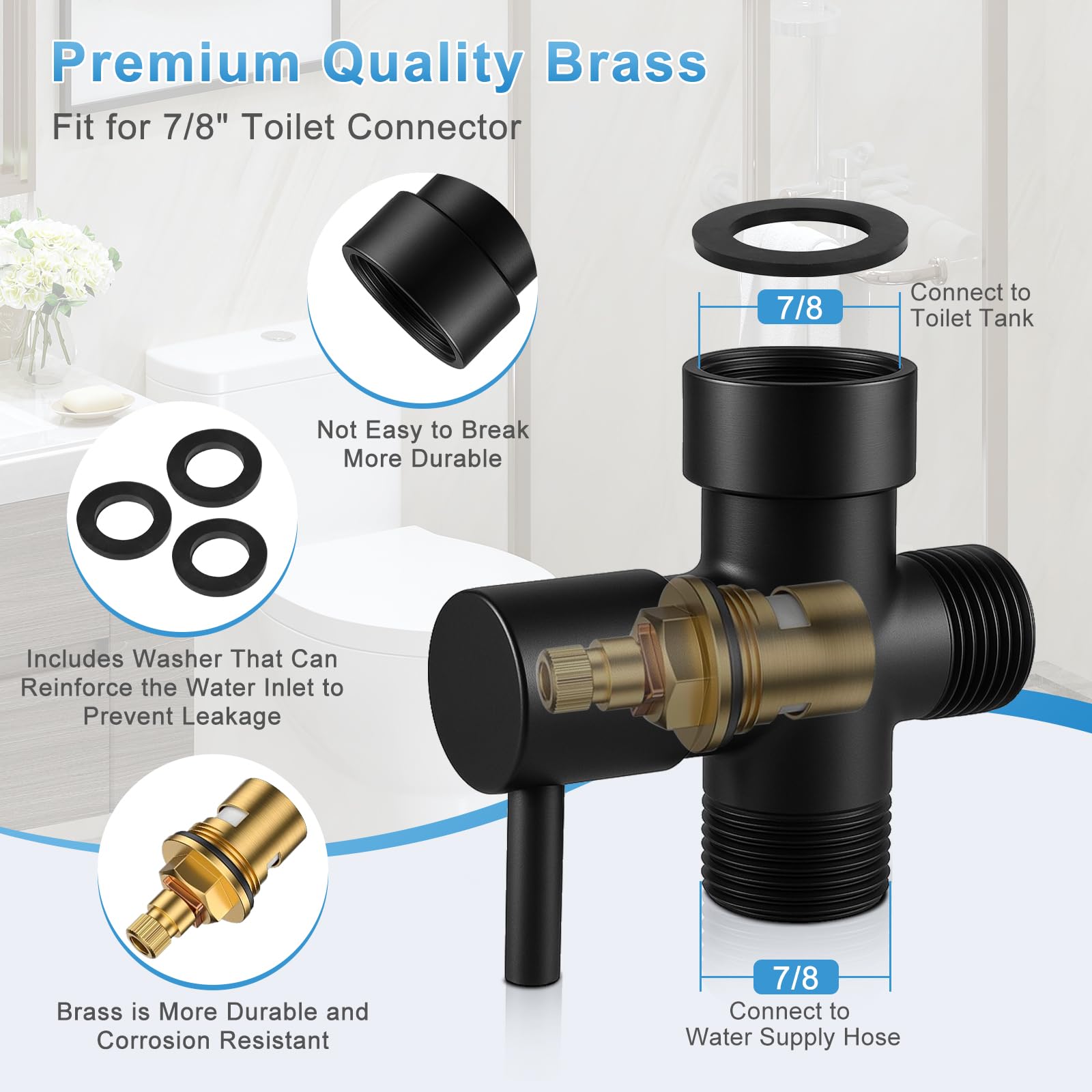 ANA EGO brass 7-8 inch T-valve enabling universal compatibility and reliable water control.