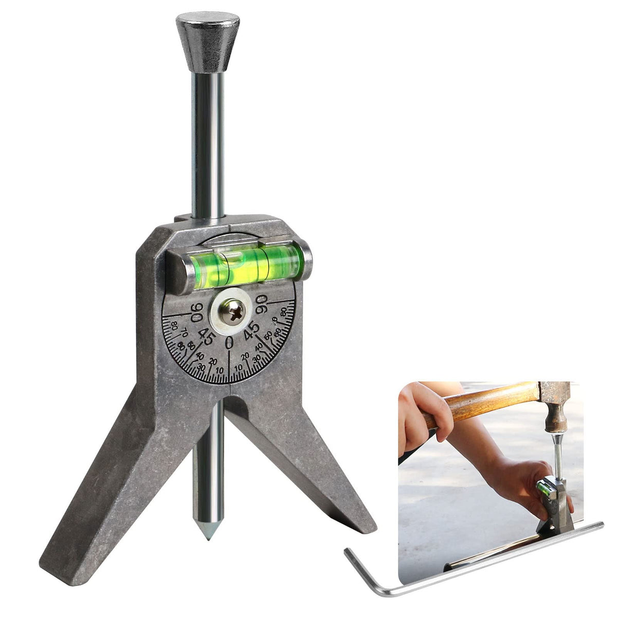 Anblak Pipe Center Finder aligned on a pipe for precise center marks.