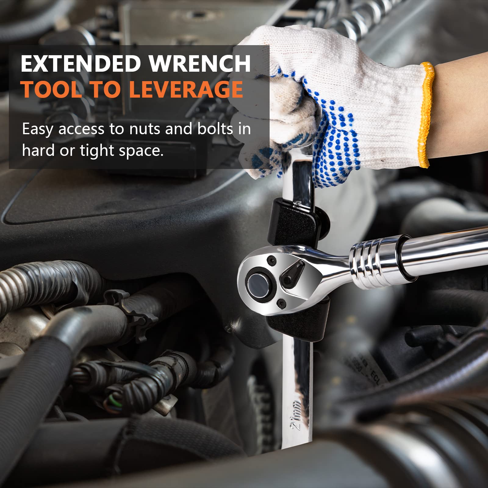 Rust-proof coating on Anblak extender resists corrosion during tough jobs.