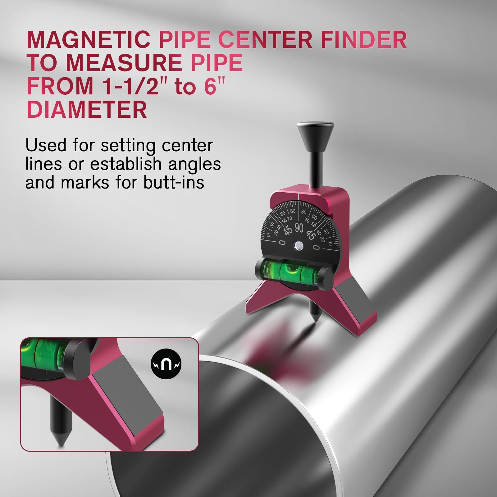 Anblak Y-shape center finder with dial protractor for precise angle readings.