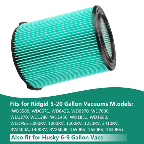 ANBOO VF6000 compatibility chart for Ridgid vacuums and similar models
