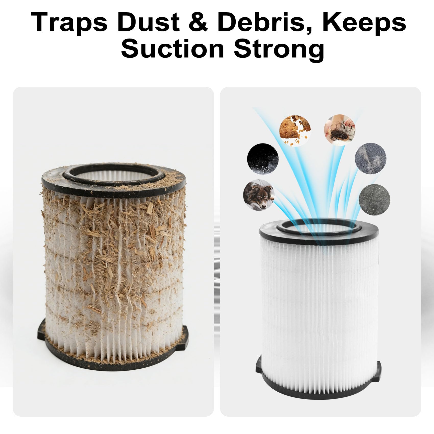ANBOO VF4000 close-up, one-layer pleated design for everyday debris